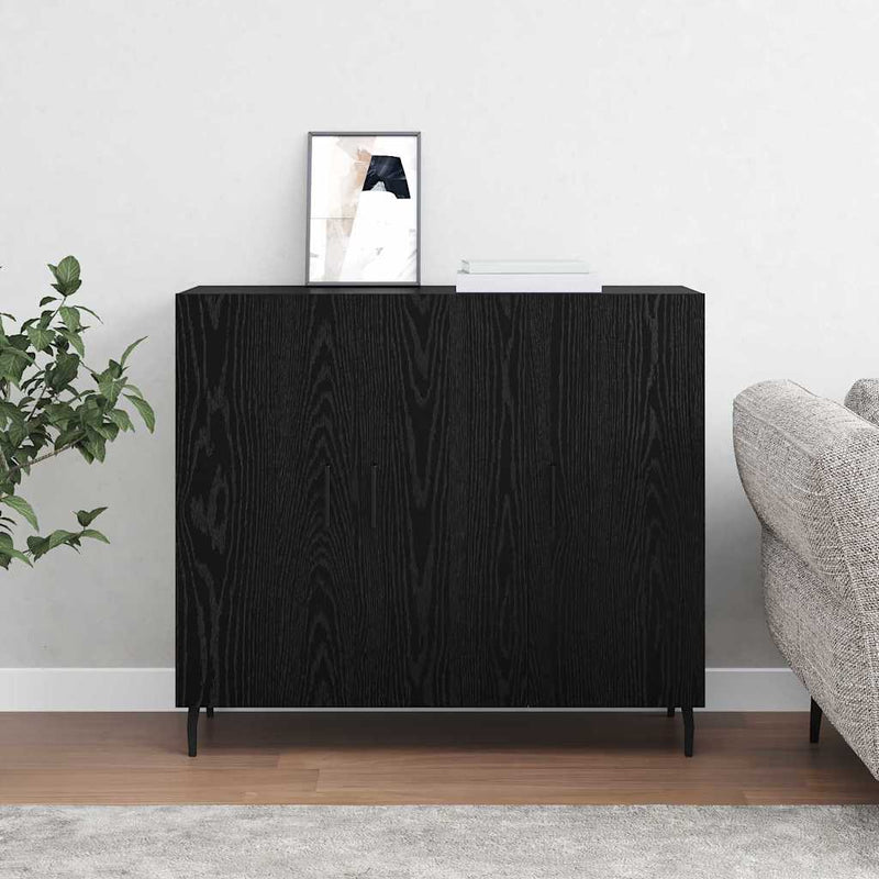 vidaXL Széf Fekete 90 x 34 x 80 cm Faanyag