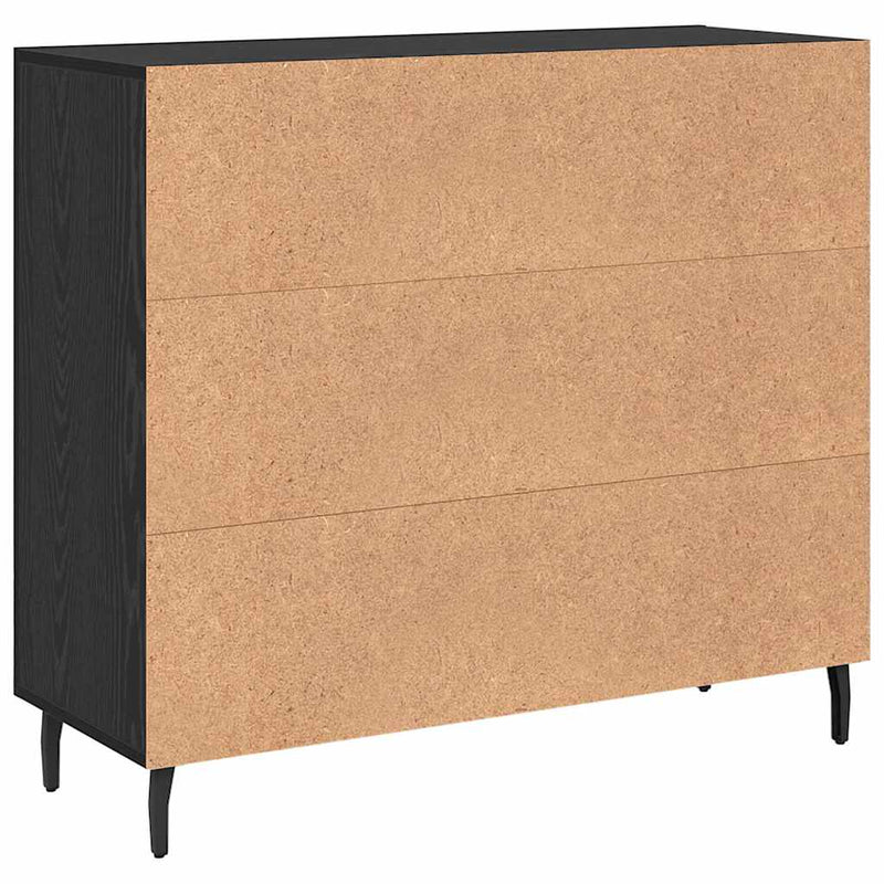 vidaXL Széf Fekete 90 x 34 x 80 cm Faanyag