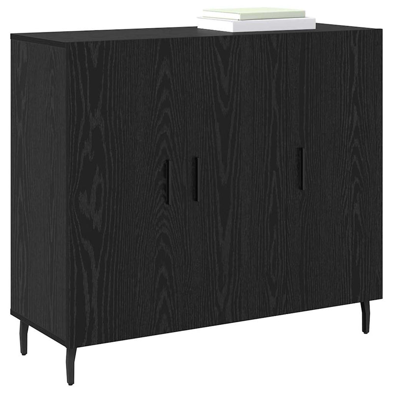 vidaXL Széf Fekete 90 x 34 x 80 cm Faanyag