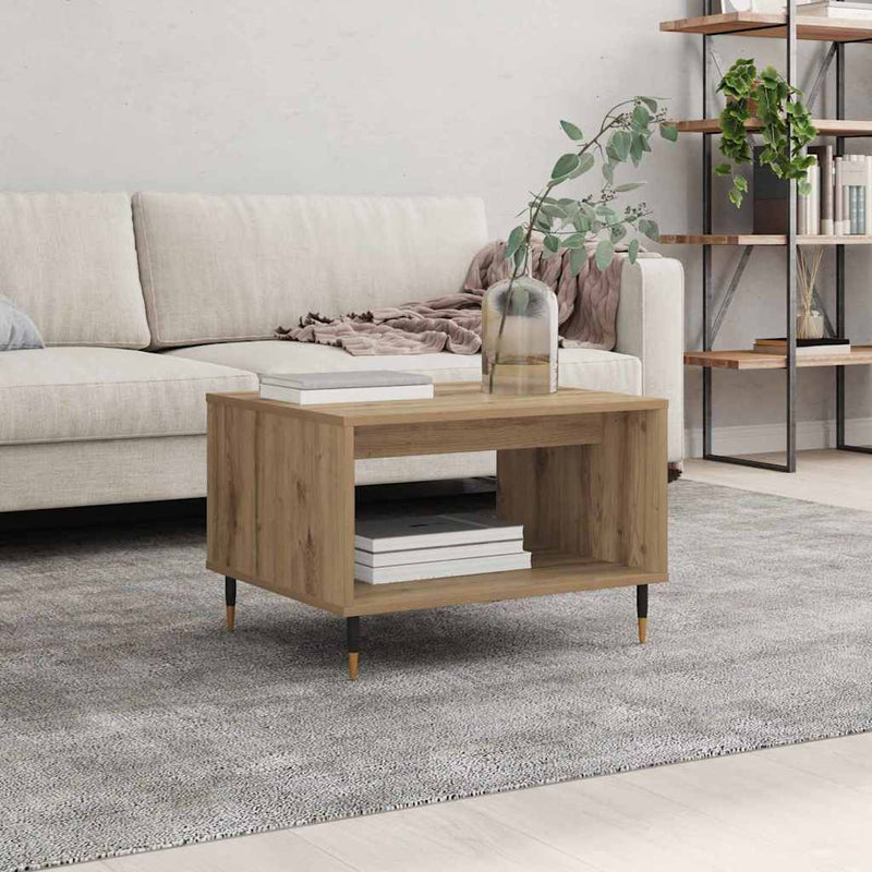 vidaXL Dohányzóasztal kézműves tölgy 60 x 50 x 40 cm Faanyag