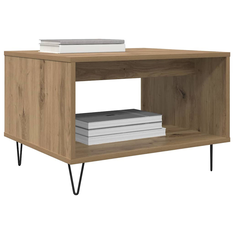 vidaXL Dohányzóasztal kézműves tölgy 60 x 50 x 40 cm Faanyag