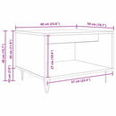 vidaXL Dohányzóasztal kézműves tölgy 60 x 50 x 40 cm Faanyag