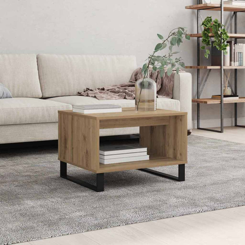 vidaXL Dohányzóasztal kézműves tölgy 60 x 50 x 40 cm Faanyag