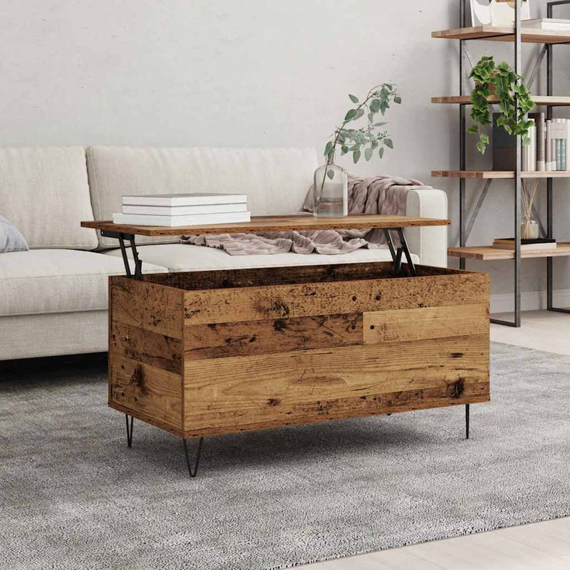 vidaXL Dohányzóasztal Régi fa 90 x 44.5 x 45 cm Faanyag