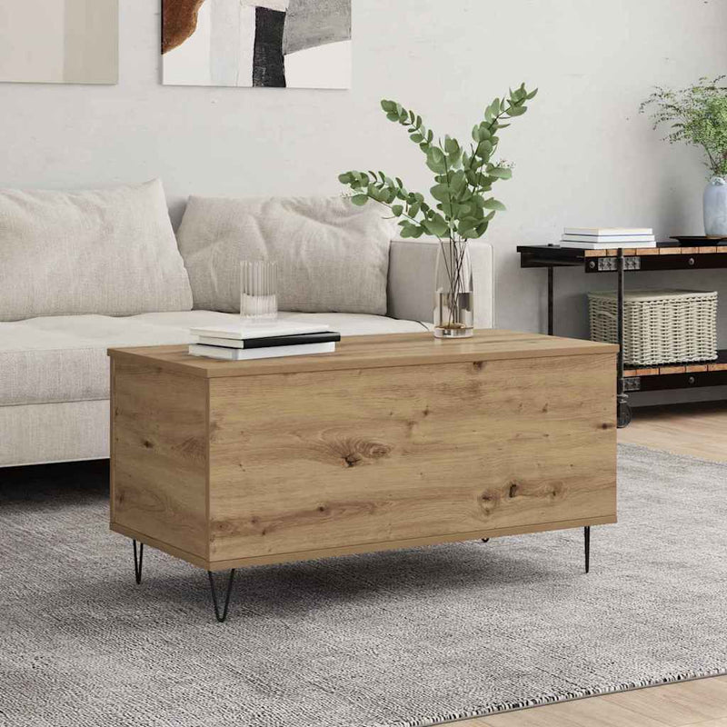 vidaXL Dohányzóasztal kézműves tölgy 90 x 44.5 x 45 cm Faanyag