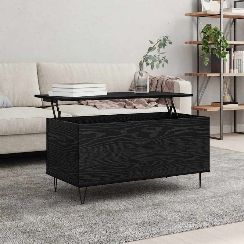 vidaXL Dohányzóasztal Musta tammi 90 x 44.5 x 45 cm Faanyag
