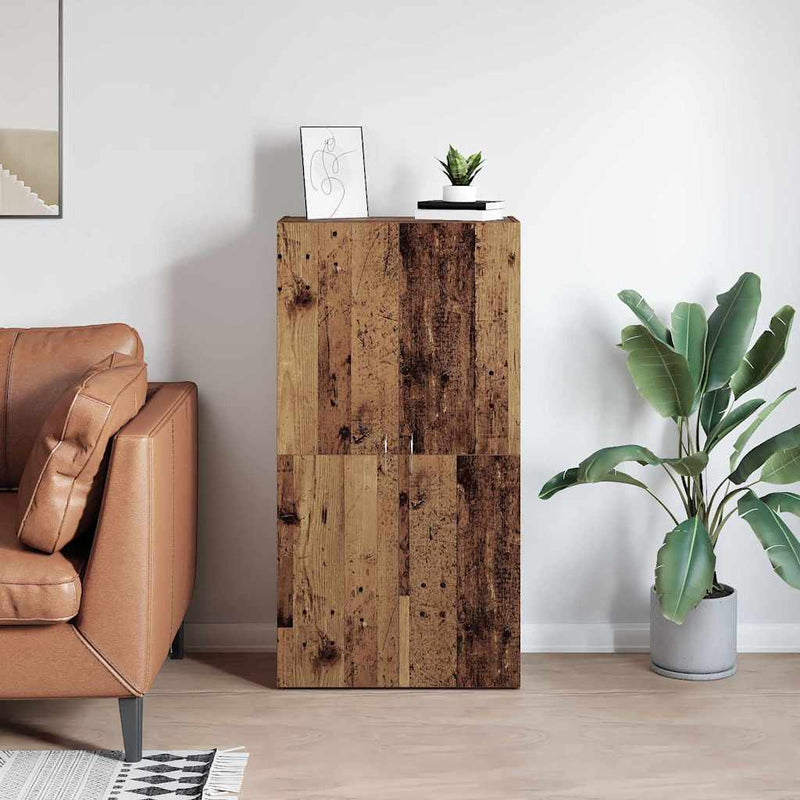 vidaXL Irodai szekrény polcokkal Régi fa 60 x 32 x 115 cm Faanyag