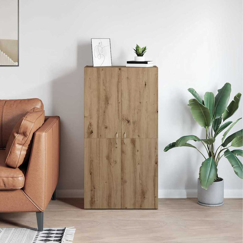 vidaXL Irodai szekrény ajtóval kézműves tölgy 60 x 32 x 115 cm Faanyag