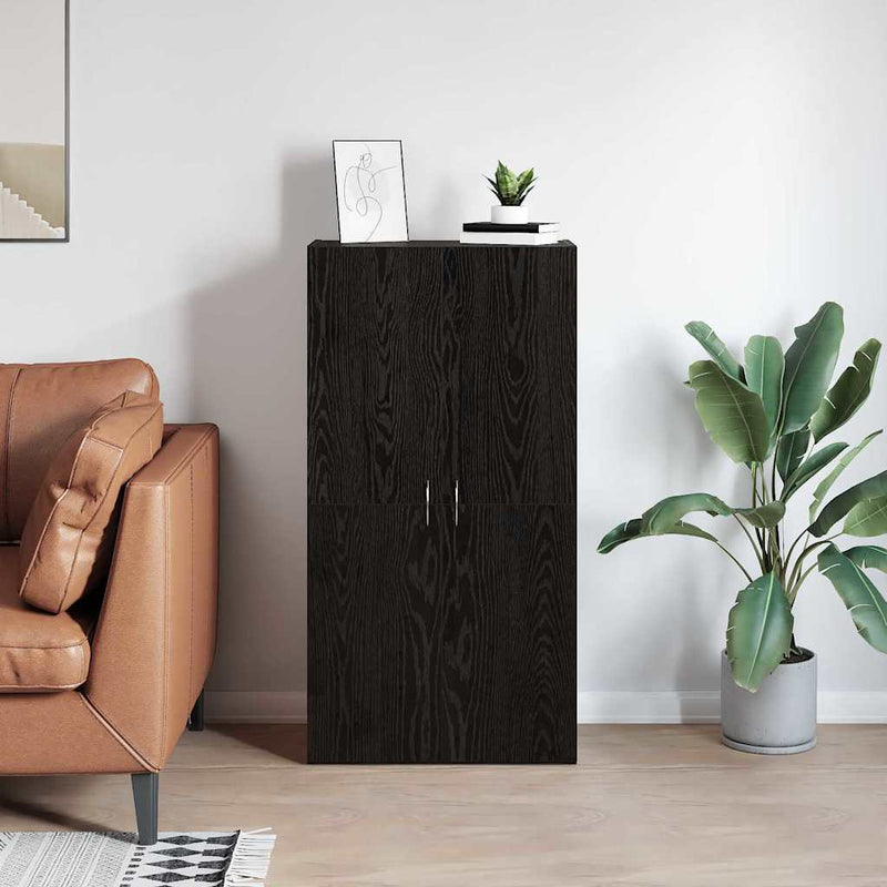 vidaXL Irodai szekrény polcokkal Musta tammi 60 x 32 x 115 cm Faanyag