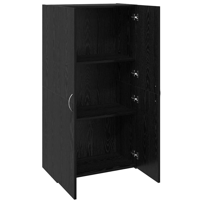 vidaXL Irodai szekrény polcokkal Musta tammi 60 x 32 x 115 cm Faanyag
