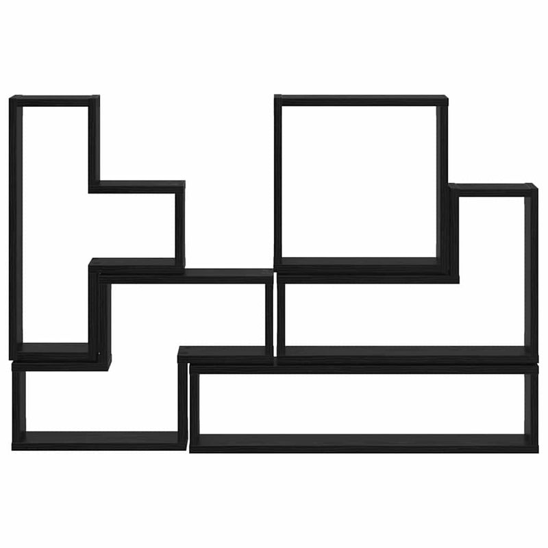 vidaXL Fal Cube polcokkal Egyéb Musta tammi 96 x 12 x 64 cm Faanyag