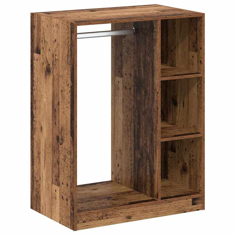 vidaXL Ruhásszekrény polcokkal Régi fa 77 x 48 x 102 cm Faanyag