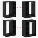 vidaXL Ruhásszekrény polcokkal Musta tammi 77 x 48 x 102 cm Faanyag