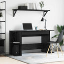 vidaXL Asztal polcokkal Musta tammi 140 x 50 x 75 cm Faanyag