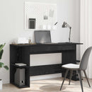 vidaXL Asztal polcokkal Musta tammi 140 x 50 x 75 cm Faanyag