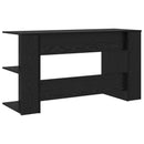 vidaXL Asztal polcokkal Musta tammi 140 x 50 x 75 cm Faanyag