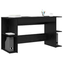 vidaXL Asztal polcokkal Musta tammi 140 x 50 x 75 cm Faanyag
