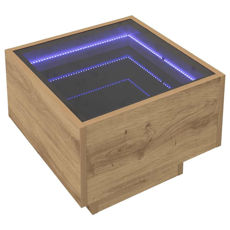 vidaXL Dohányzóasztal kézműves tölgy 40 x 40 x 30 cm Faanyag