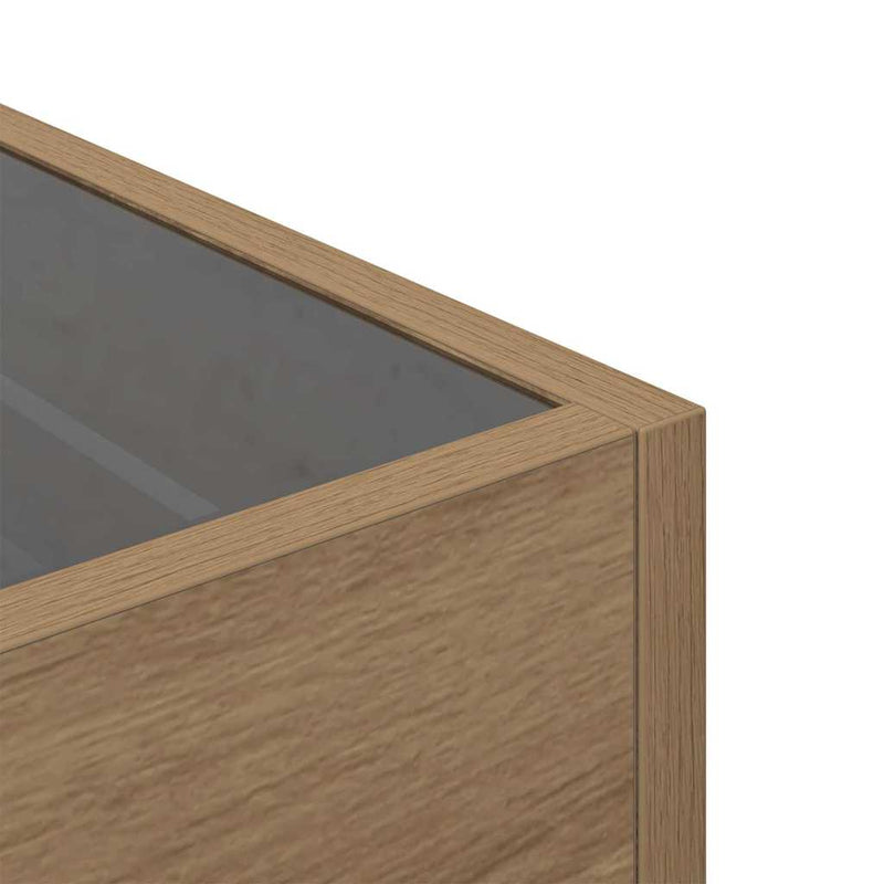 vidaXL Dohányzóasztal kézműves tölgy 50 x 50 x 30 cm Faanyag