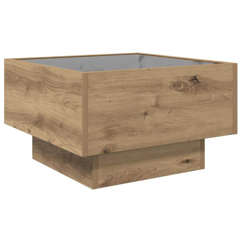 vidaXL Dohányzóasztal kézműves tölgy 50 x 50 x 30 cm Faanyag