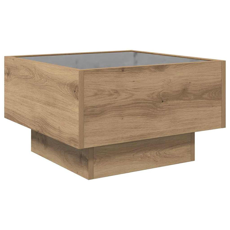 vidaXL Dohányzóasztal kézműves tölgy 50 x 50 x 30 cm Faanyag