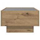 vidaXL Dohányzóasztal kézműves tölgy 50 x 50 x 30 cm Faanyag