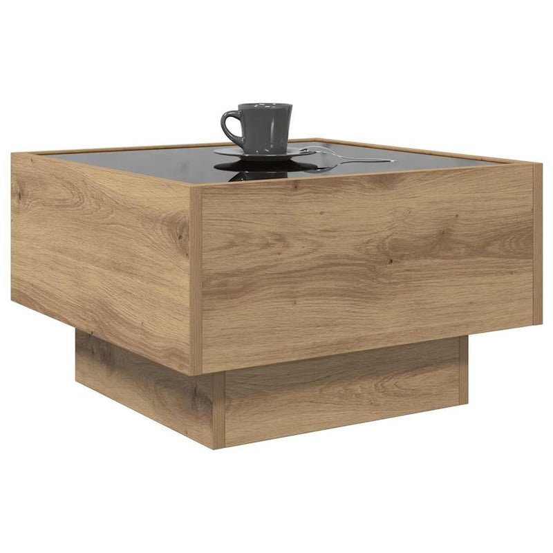 vidaXL Dohányzóasztal kézműves tölgy 50 x 50 x 30 cm Faanyag