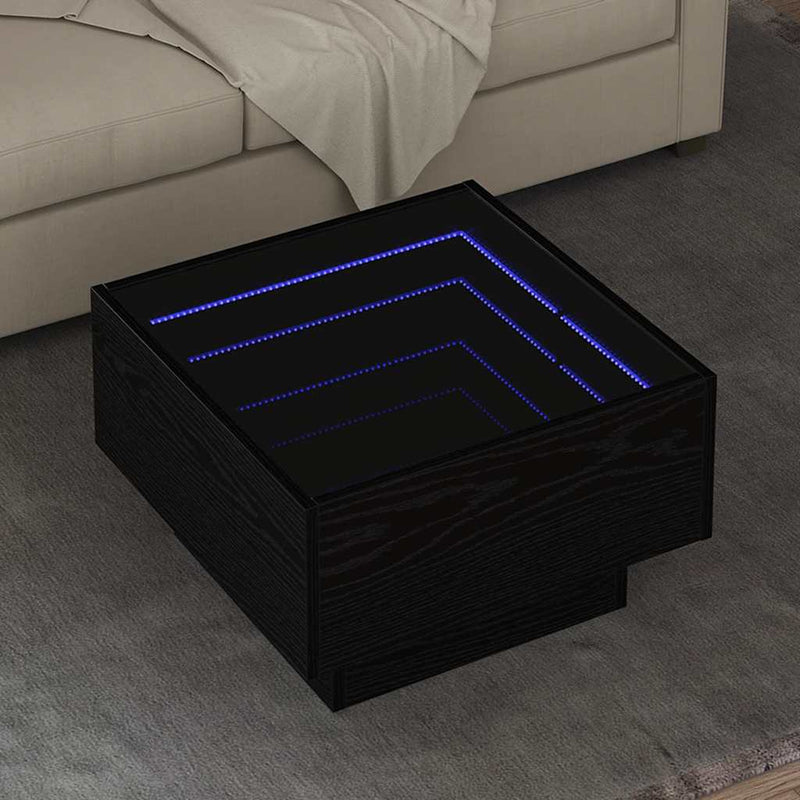 vidaXL Dohányzóasztal Musta tammi 50 x 50 x 30 cm Faanyag