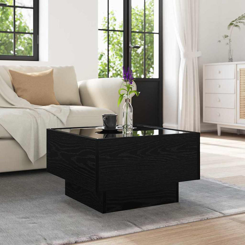 vidaXL Dohányzóasztal Musta tammi 50 x 50 x 30 cm Faanyag