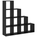 vidaXL Szobaelválasztó könyvespolc Fekete tölgy 131,5 x 29 x 131,5 cm