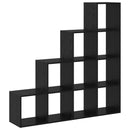 vidaXL Szobaelválasztó könyvespolc Fekete tölgy 131,5 x 29 x 131,5 cm