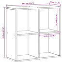 vidaXL Könyvespolc Fekete tölgy 69,5 x 29 x 69,5 cm Faanyag