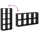 vidaXL Könyvespolc Fekete 69,5 x 29 x 137,5 cm Faanyag