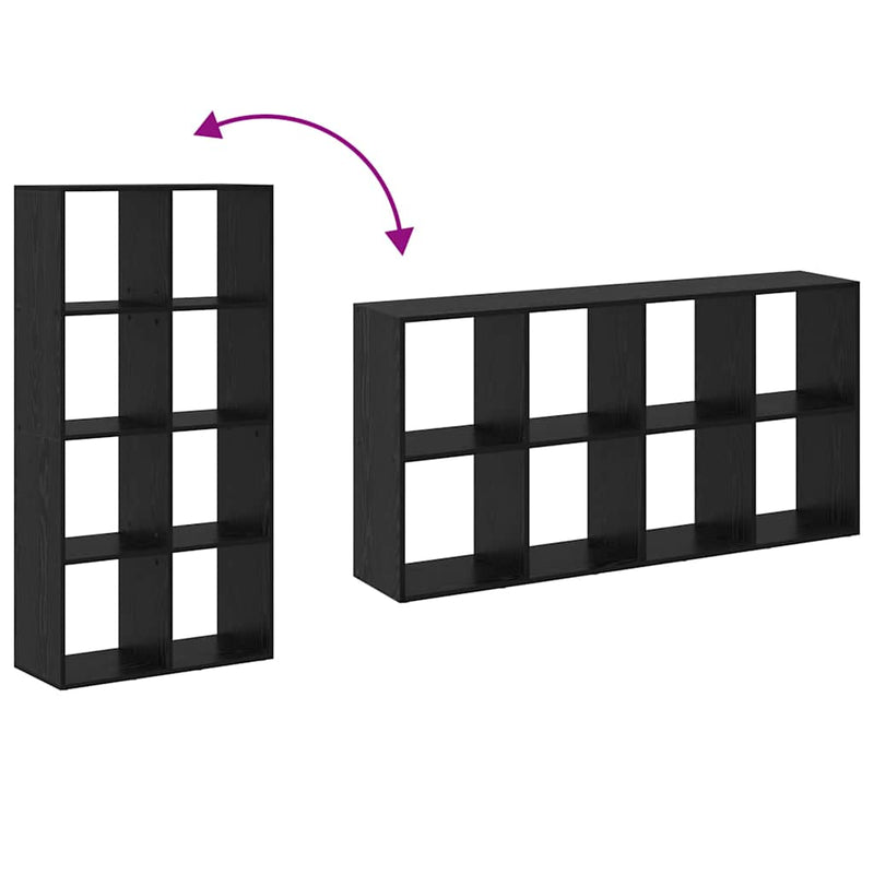 vidaXL Könyvespolc Fekete 69,5 x 29 x 137,5 cm Faanyag