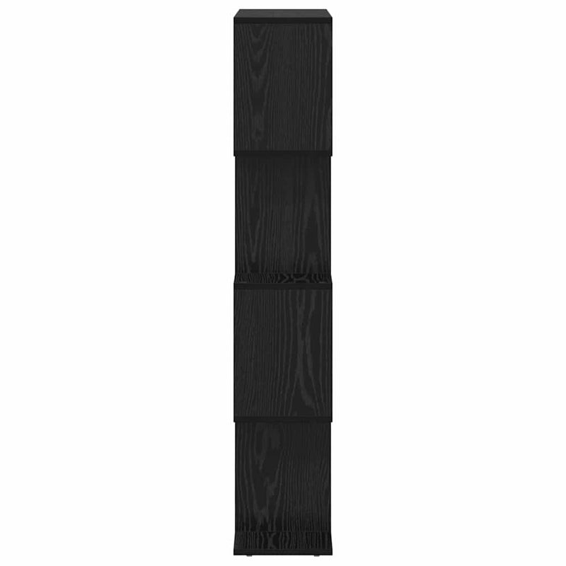 vidaXL Könyvespolc Fekete 70 x 24 x 129 cm Faanyag