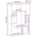 vidaXL Könyvszekrény Musta tammi 63 x 20 x 90 cm Faanyag