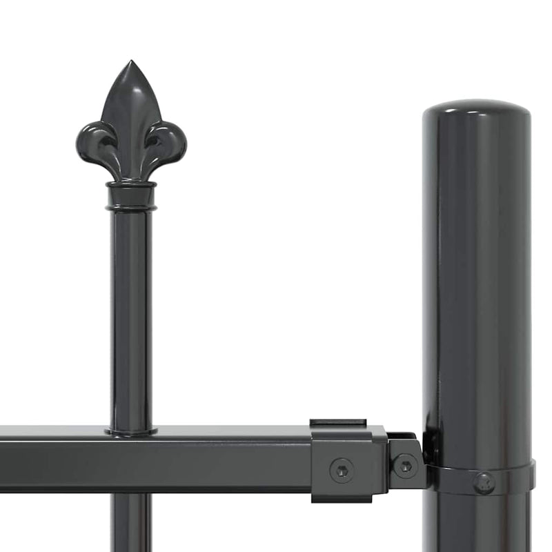 vidaXL Kerti Kerítés Szürke 115 cm Porszórt Acél