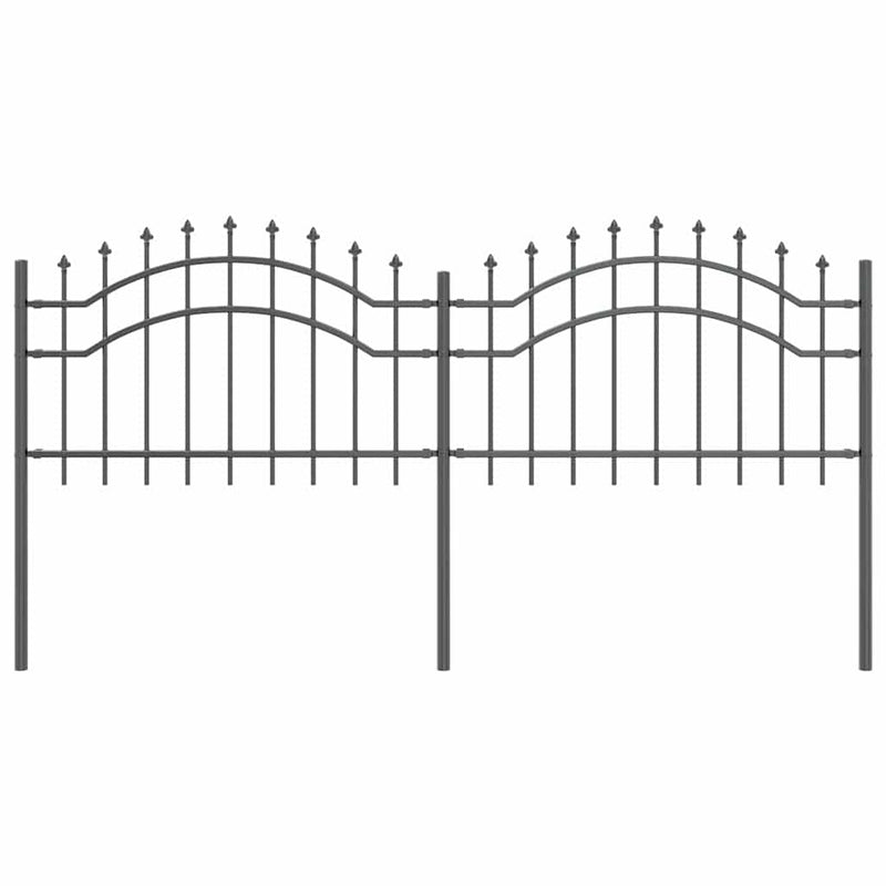vidaXL Kerti Kerítés Szürke 115 cm Porszórt Acél