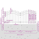 vidaXL Kerti Kerítés Szürke 140 cm Porszórt Acél