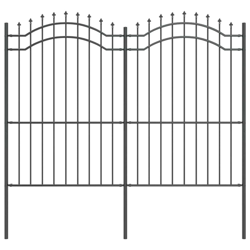 vidaXL Kerti Kerítés Szürke 215 cm Porszórt Acél
