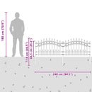 vidaXL Kerti Kerítés KAMPEN 240 x 118 cm Mesh Porszórt Acél Szürke
