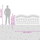 vidaXL Kerti Kerítés KAMPEN 240 x 140 cm Mesh Porszórt Acél Szürke