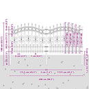 vidaXL Kerti Kerítés Szürke 140 cm Porszórt Acél