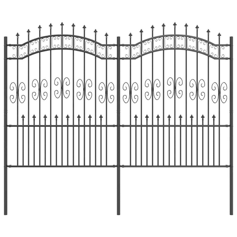 vidaXL Kerti Kerítés Szürke 190 cm Porszórt Acél