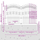 vidaXL Kerti Kerítés Szürke 190 cm Porszórt Acél