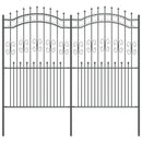 vidaXL Kerti Kerítés Szürke 215 cm Porszórt Acél