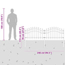 vidaXL Kerti Kerítés Fehér 115 cm Porszórt Acél