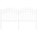 vidaXL Kerti Kerítés Fehér 140 cm Porszórt Acél