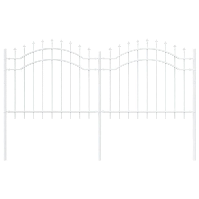 vidaXL Kerti Kerítés Fehér 140 cm Porszórt Acél