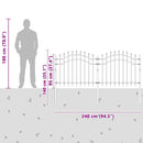 vidaXL Kerti Kerítés Fehér 140 cm Porszórt Acél